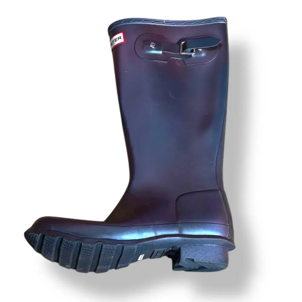 Hunter Original Tall Gloss Rain Boots Purple Iridescent Waterproof Wellies 5